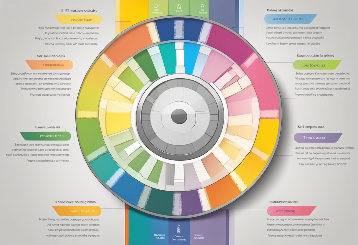 A color wheel with various braces colors, each labeled with personality traits they represent